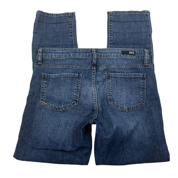 Kut from the Kloth Catherine Boyfriend Jeans 8 Blue Stretch Denim Excellent - Picture 2 of 3